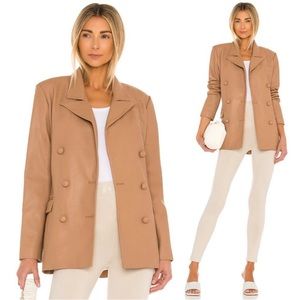 REVOLVE x Blank NYC • vegan leather double breasted blazer murky waters sz M